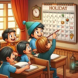 A comprehensive school holiday schedule, helping students, parents, and teachers stay organized and plan their breaks for Indian school holidays 2024